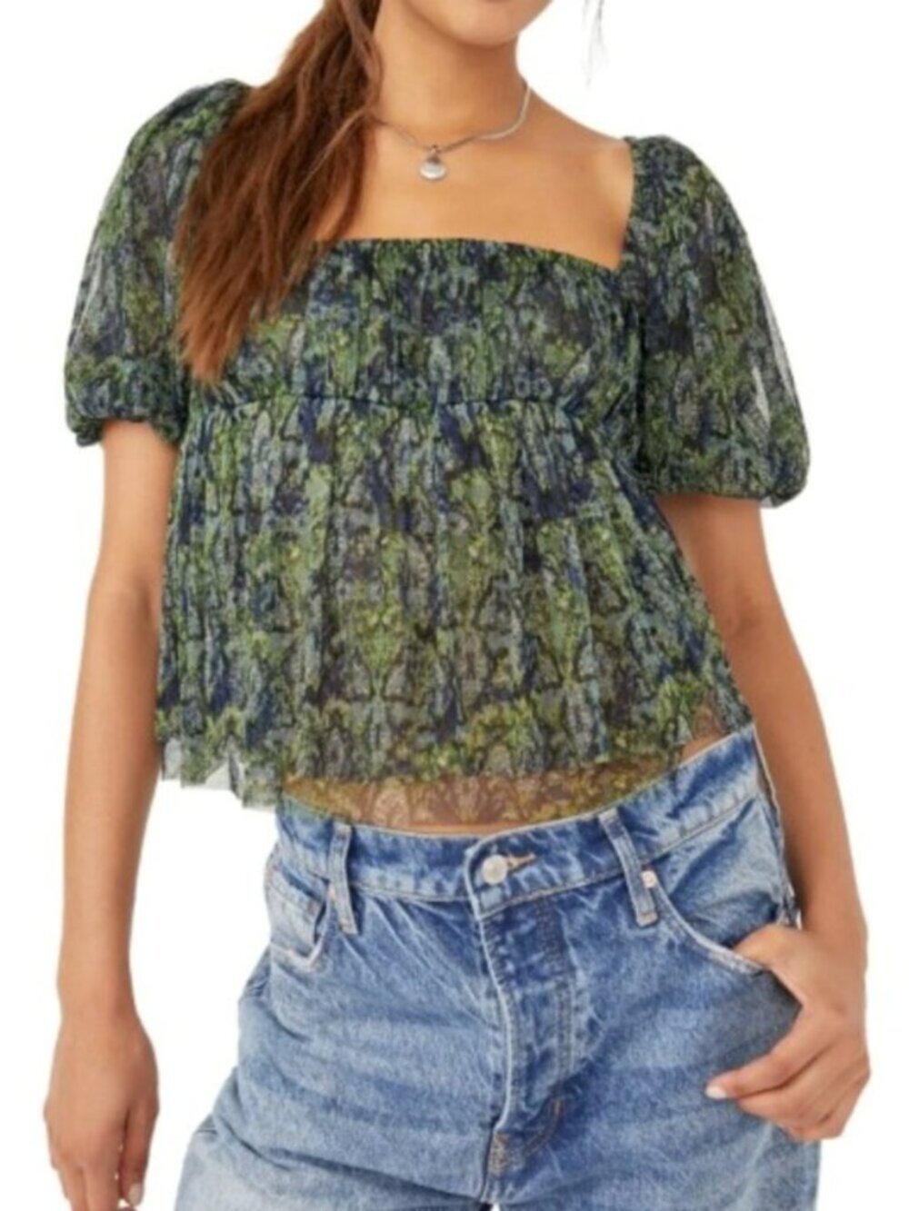 Free People Penelope Mesh Top S